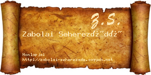 Zabolai Seherezádé névjegykártya